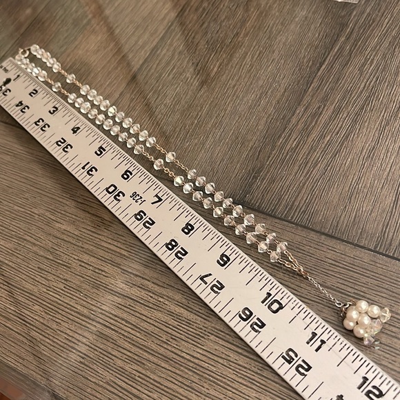 Vintage Cut Glass Crystal Y Necklace with Tassel - Picture 7 of 15